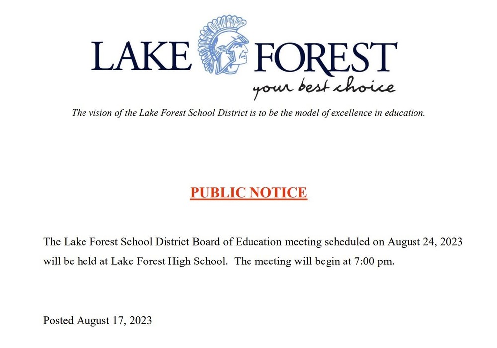 Public Notice-08/24/23 Board of Education Meeting